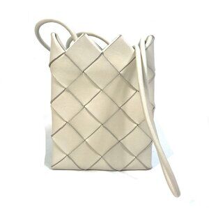 BOTTEGA VENETA White Intrecciato Pochette Shoulder Bag